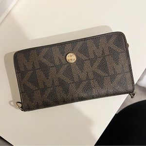 Michael Kors monogram brown wallet